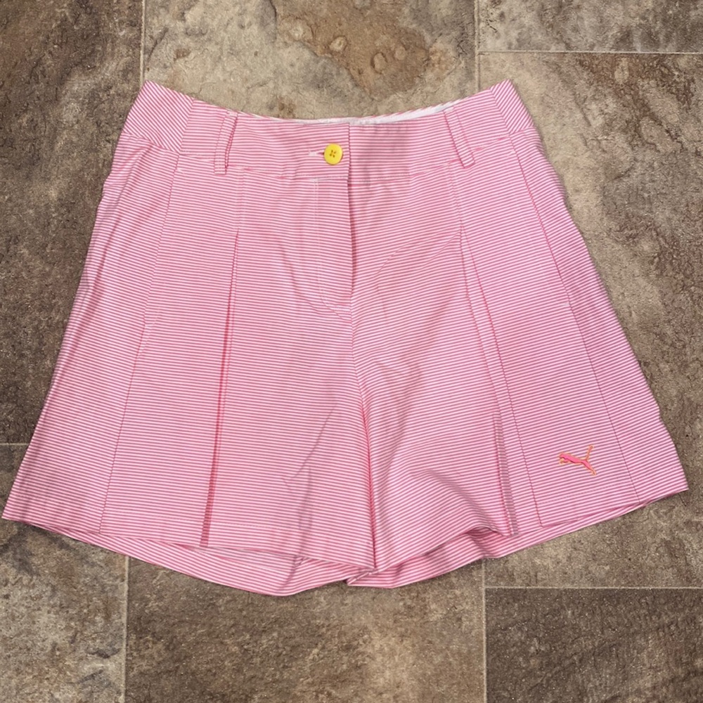 NWT Ladies Puma Golf Striped Shorts, Size 2